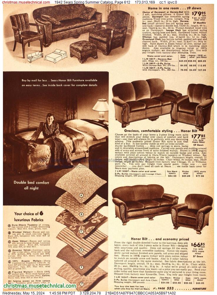 1942 Sears Spring Summer Catalog, Page 612