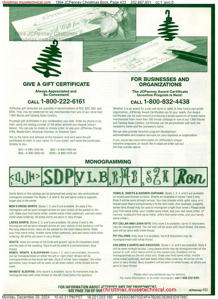 1994 JCPenney Christmas Book, Page 433