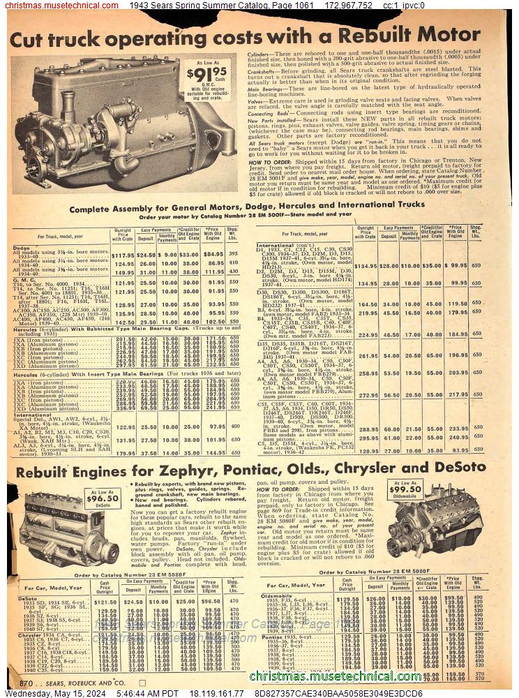 1943 Sears Spring Summer Catalog, Page 1061