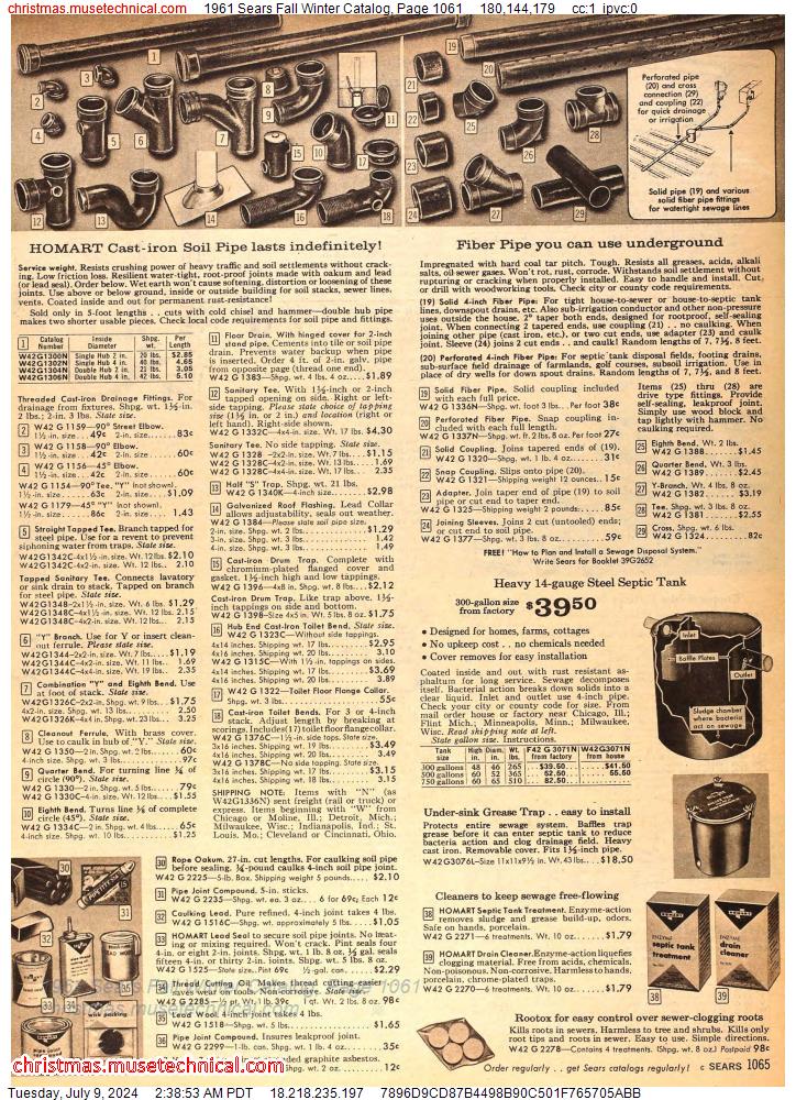 1961 Sears Fall Winter Catalog, Page 1061