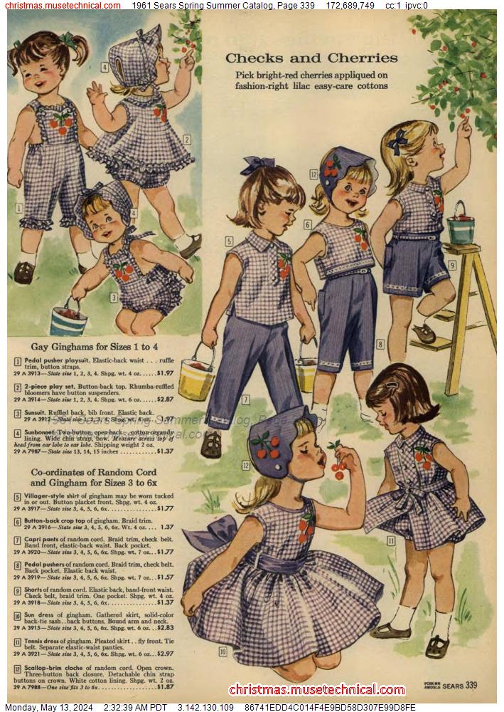 1961 Sears Spring Summer Catalog, Page 339