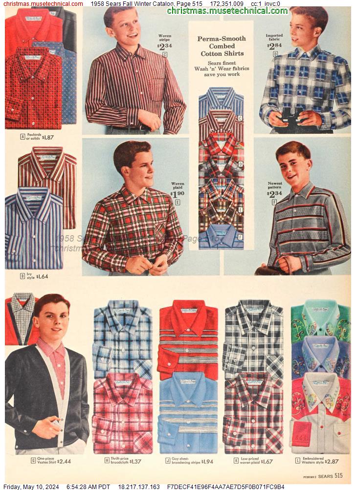 1958 Sears Fall Winter Catalog, Page 515
