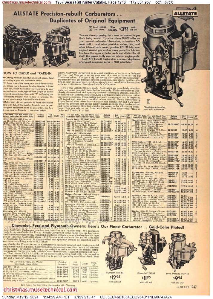1957 Sears Fall Winter Catalog, Page 1246