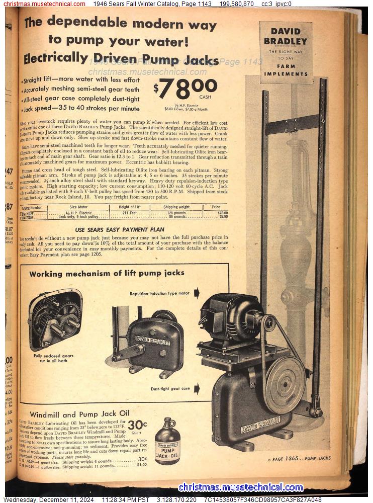 1946 Sears Fall Winter Catalog, Page 1143