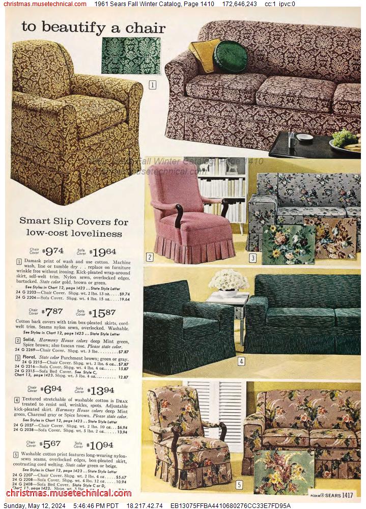 1961 Sears Fall Winter Catalog, Page 1410