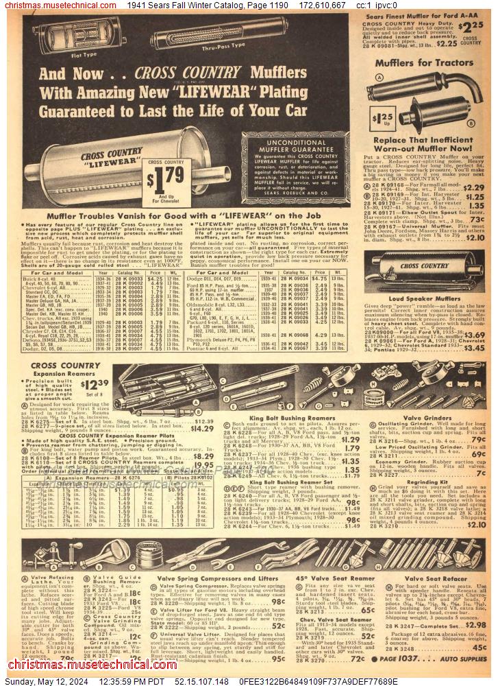 1941 Sears Fall Winter Catalog, Page 1190