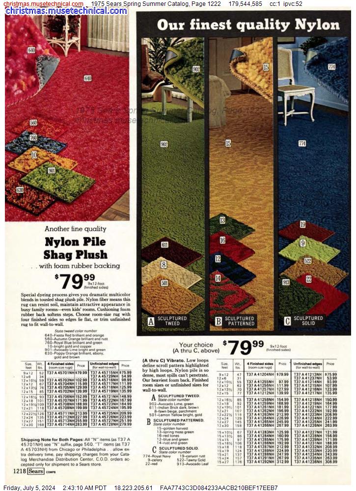 1975 Sears Spring Summer Catalog, Page 1222