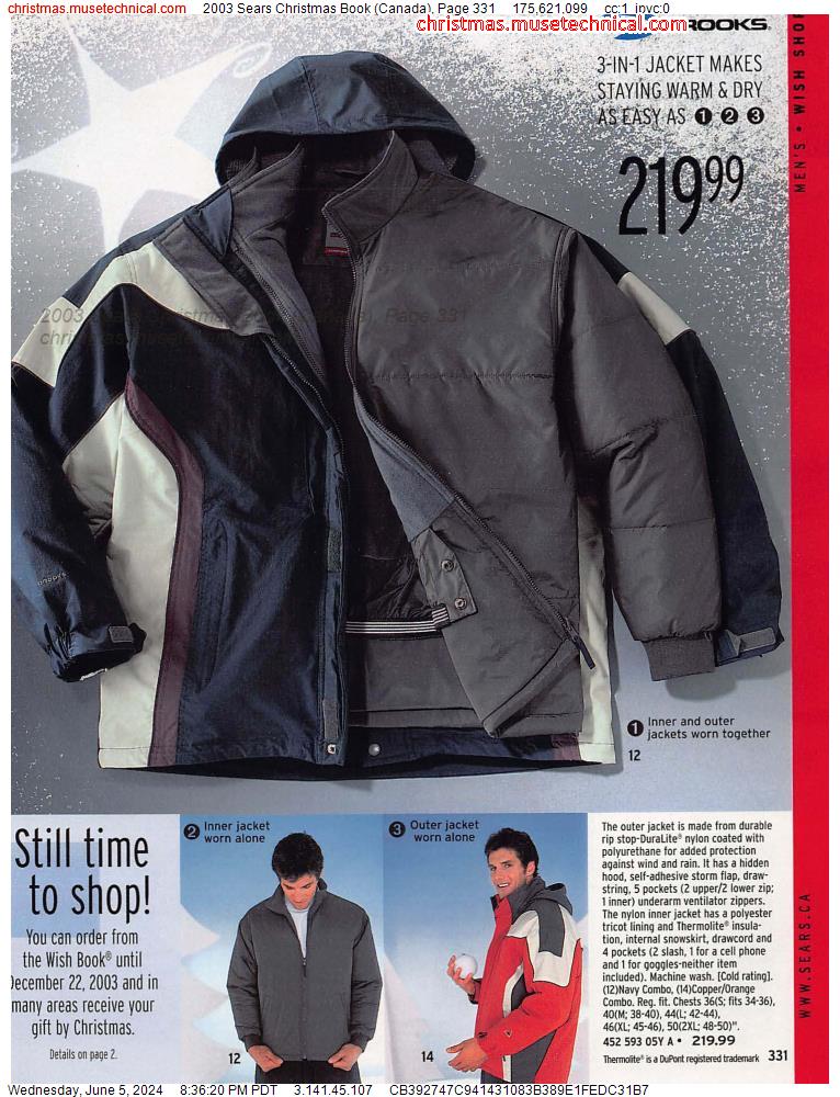 2003 Sears Christmas Book (Canada), Page 331