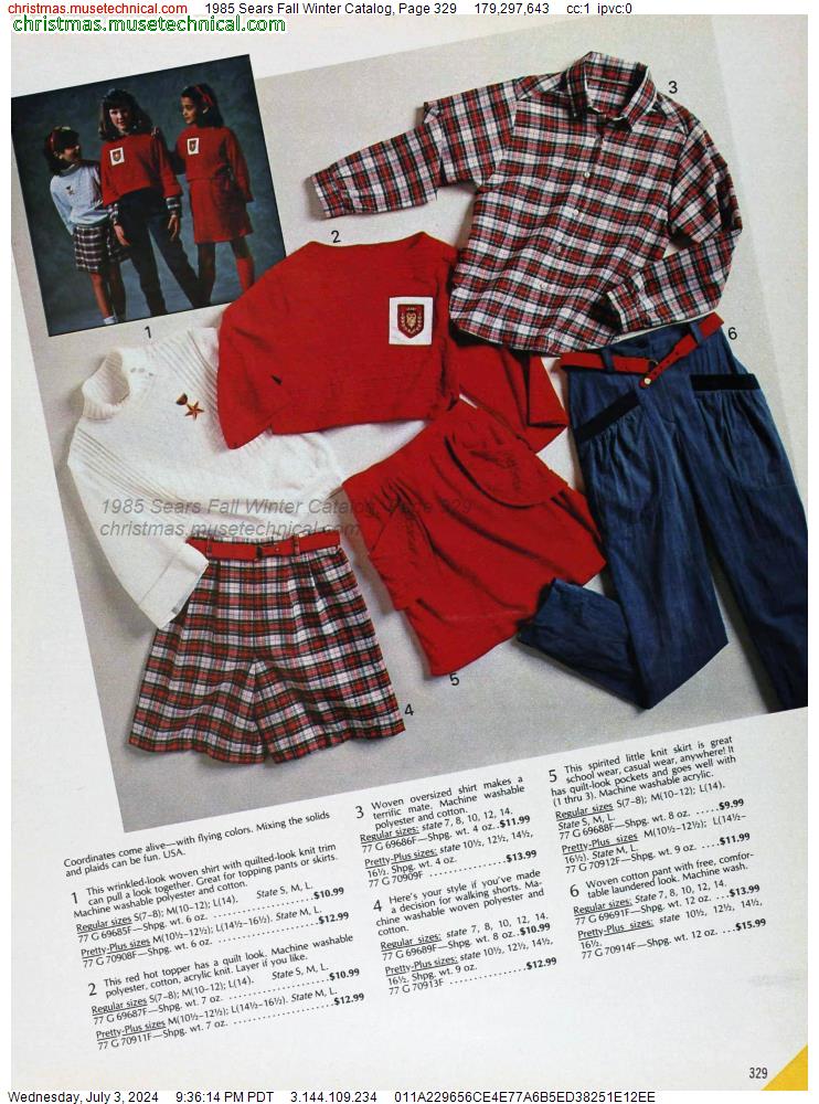 1985 Sears Fall Winter Catalog, Page 329