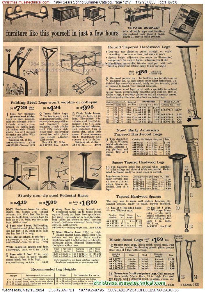 1964 Sears Spring Summer Catalog, Page 1217