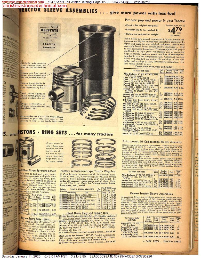 1947 Sears Fall Winter Catalog, Page 1273