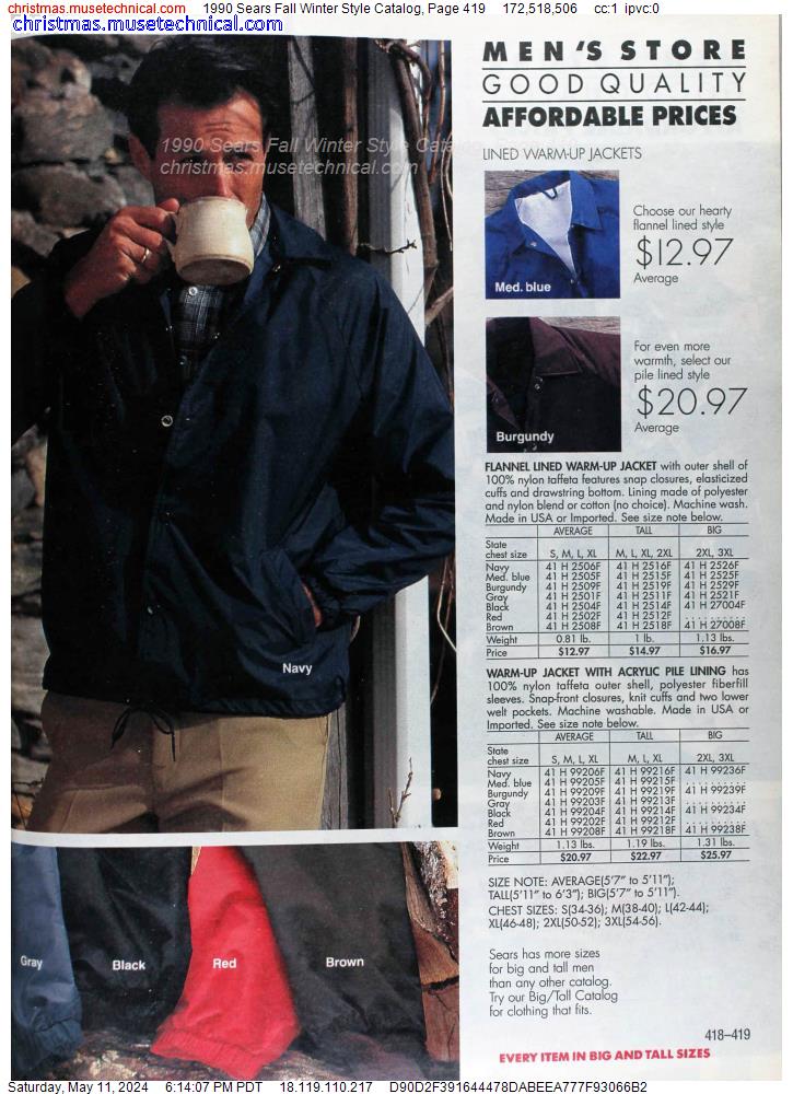 1990 Sears Fall Winter Style Catalog, Page 419