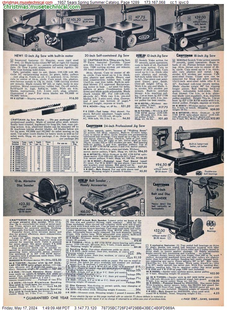 1957 Sears Spring Summer Catalog, Page 1289