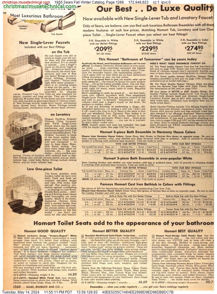1955 Sears Fall Winter Catalog, Page 1266