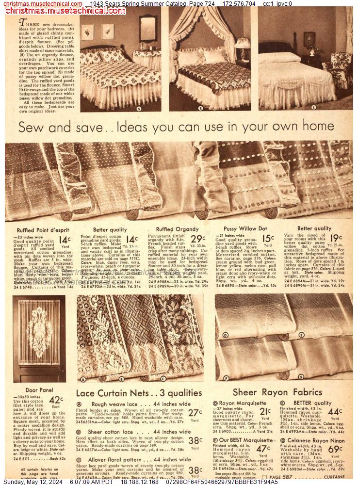 1943 Sears Spring Summer Catalog, Page 724