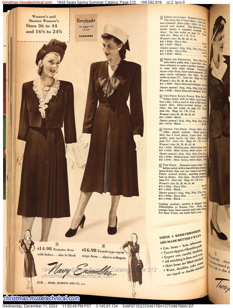 1948 Sears Spring Summer Catalog, Page 212