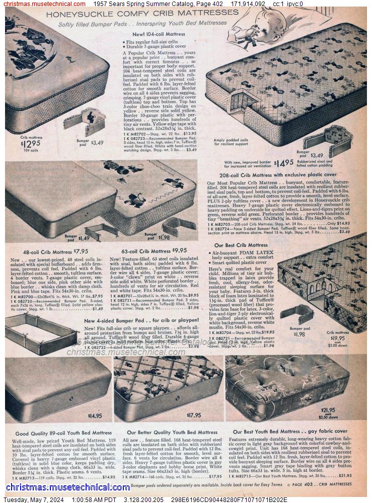 1957 Sears Spring Summer Catalog, Page 402