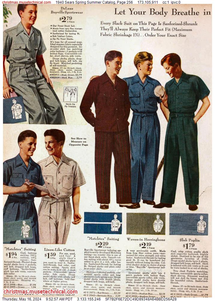 1940 Sears Spring Summer Catalog, Page 256