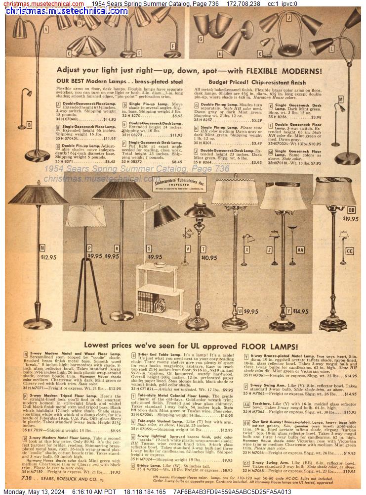 1954 Sears Spring Summer Catalog, Page 736