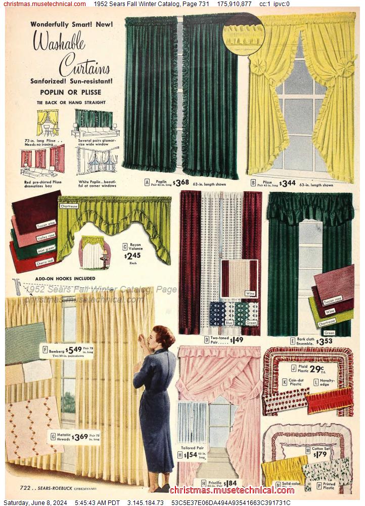1952 Sears Fall Winter Catalog, Page 731