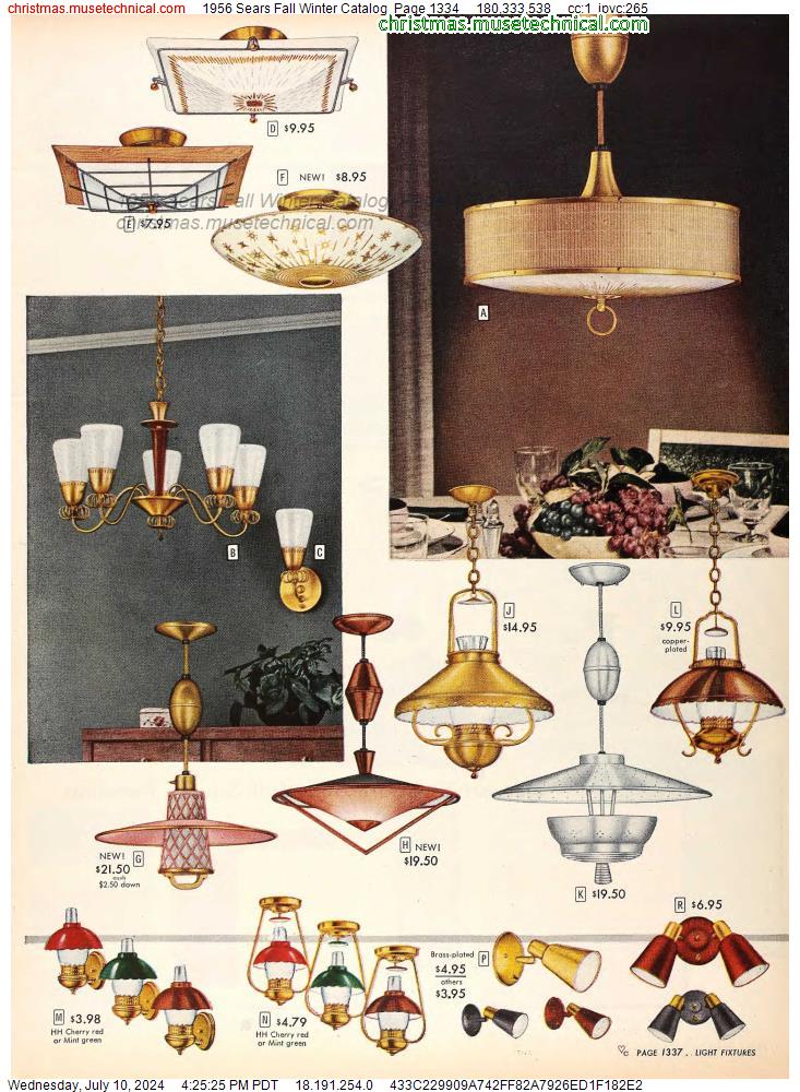 1956 Sears Fall Winter Catalog, Page 1334