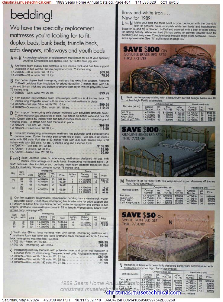 1989 Sears Home Annual Catalog, Page 404