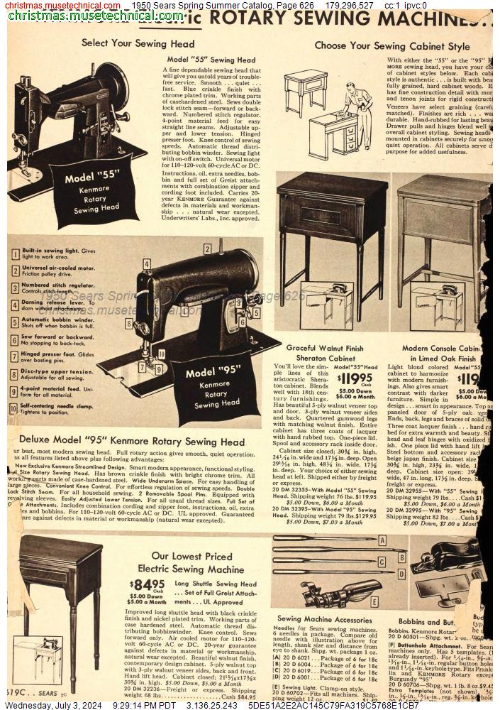 1950 Sears Spring Summer Catalog, Page 626