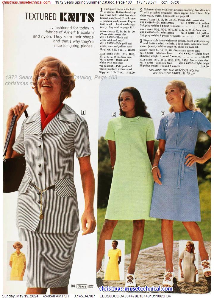 1972 Sears Spring Summer Catalog, Page 103 - Catalogs & Wishbooks