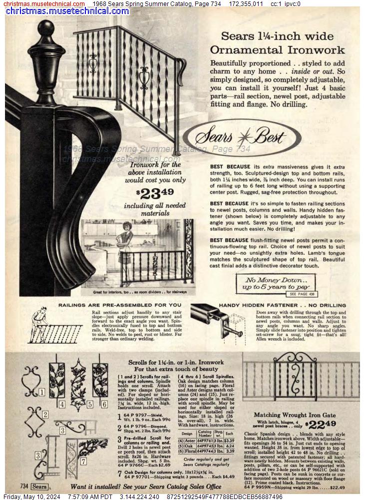1968 Sears Spring Summer Catalog, Page 734