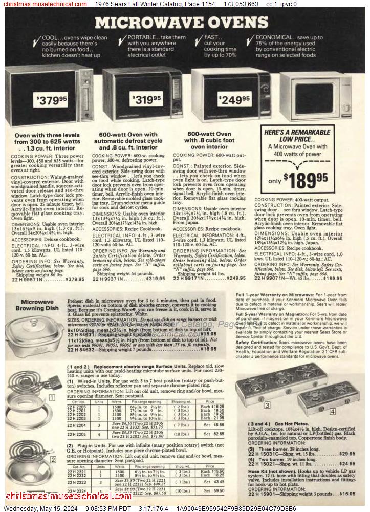 1976 Sears Fall Winter Catalog, Page 1154