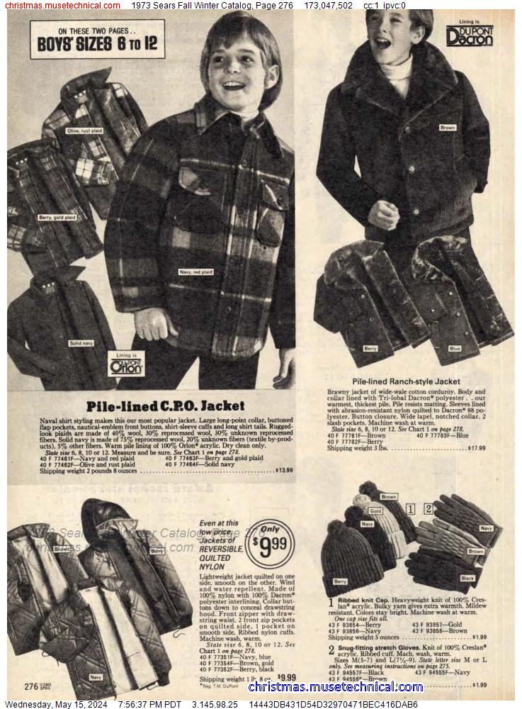1973 Sears Fall Winter Catalog, Page 276