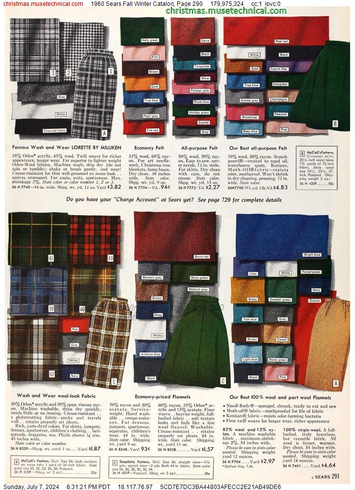 1960 Sears Fall Winter Catalog, Page 290