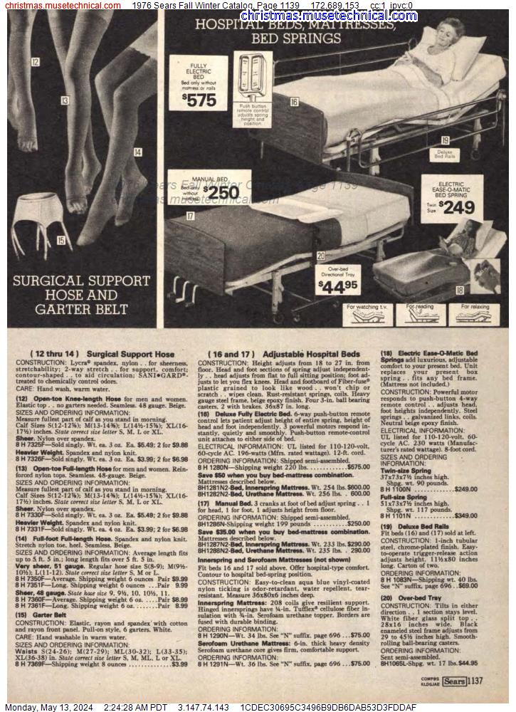 1976 Sears Fall Winter Catalog, Page 1139