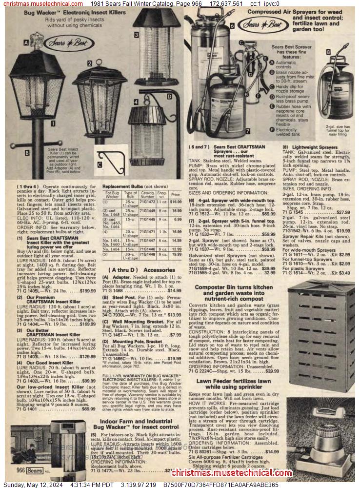 1981 Sears Fall Winter Catalog, Page 966