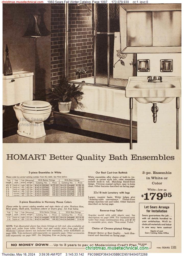 1960 Sears Fall Winter Catalog, Page 1097
