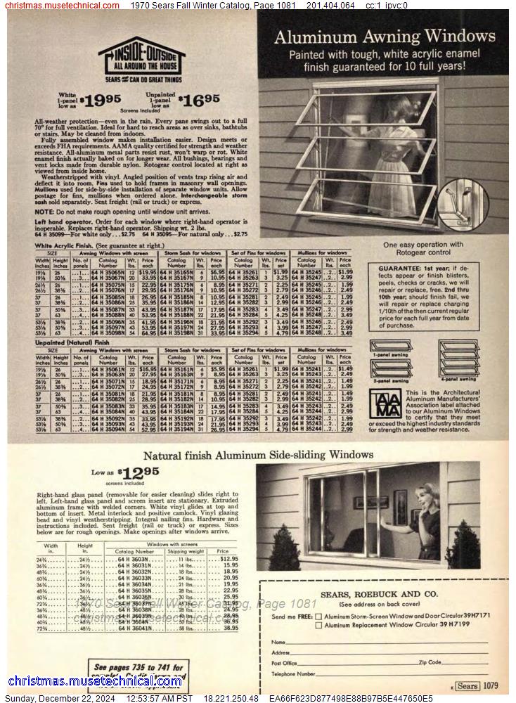 1970 Sears Fall Winter Catalog, Page 1081