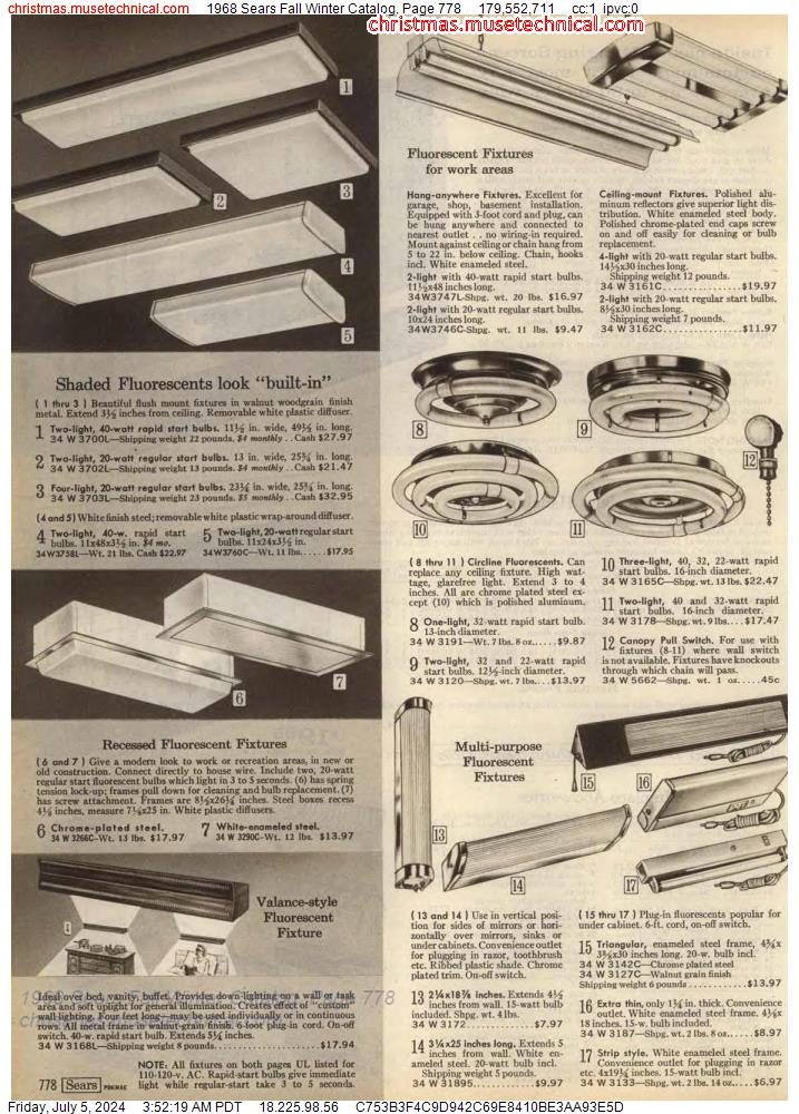 1968 Sears Fall Winter Catalog, Page 778