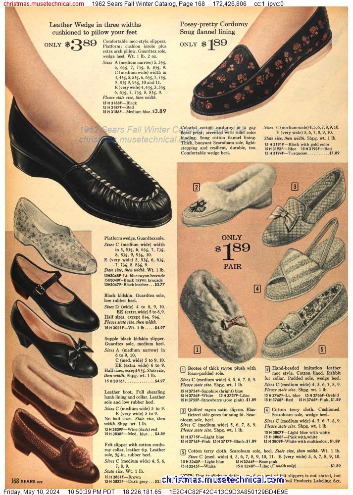 1962 Sears Fall Winter Catalog, Page 168