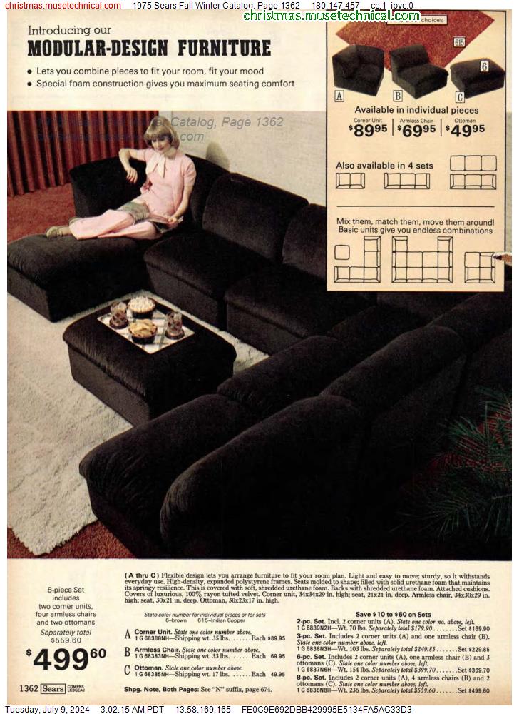 1975 Sears Fall Winter Catalog, Page 1362