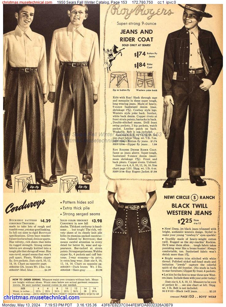 1950 Sears Fall Winter Catalog, Page 153