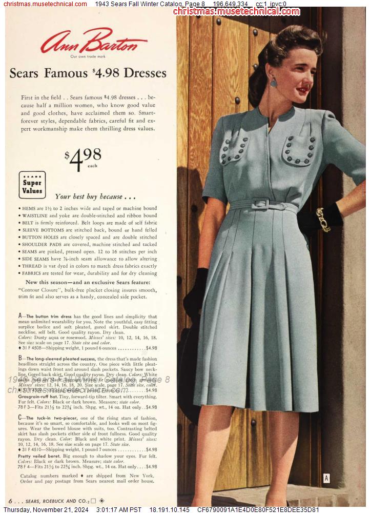 1943 Sears Fall Winter Catalog, Page 8