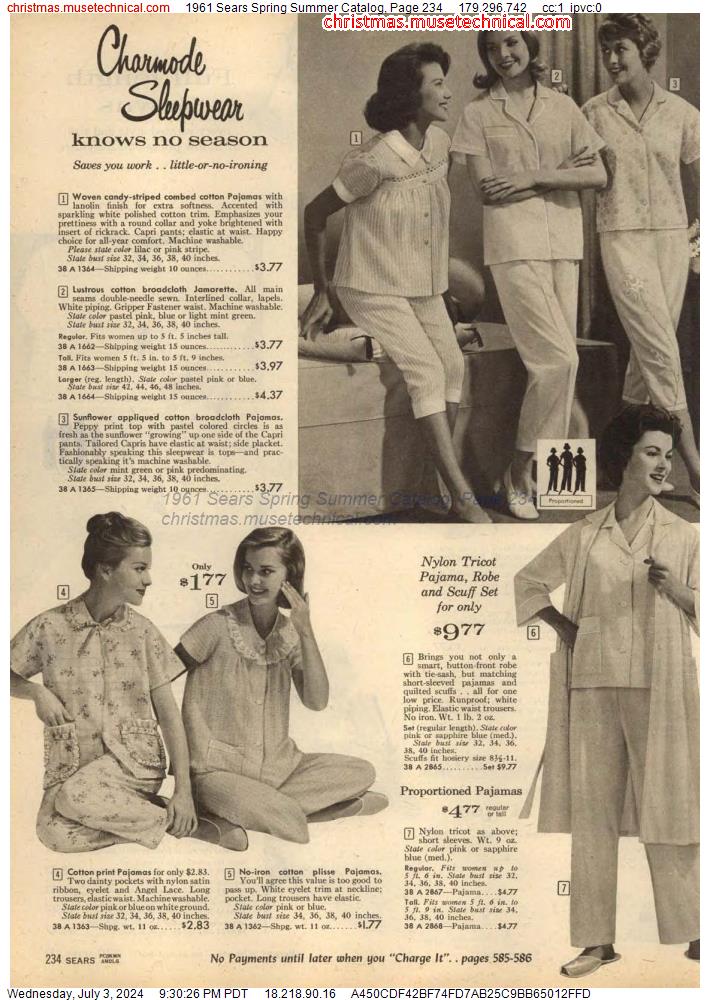 1961 Sears Spring Summer Catalog, Page 234