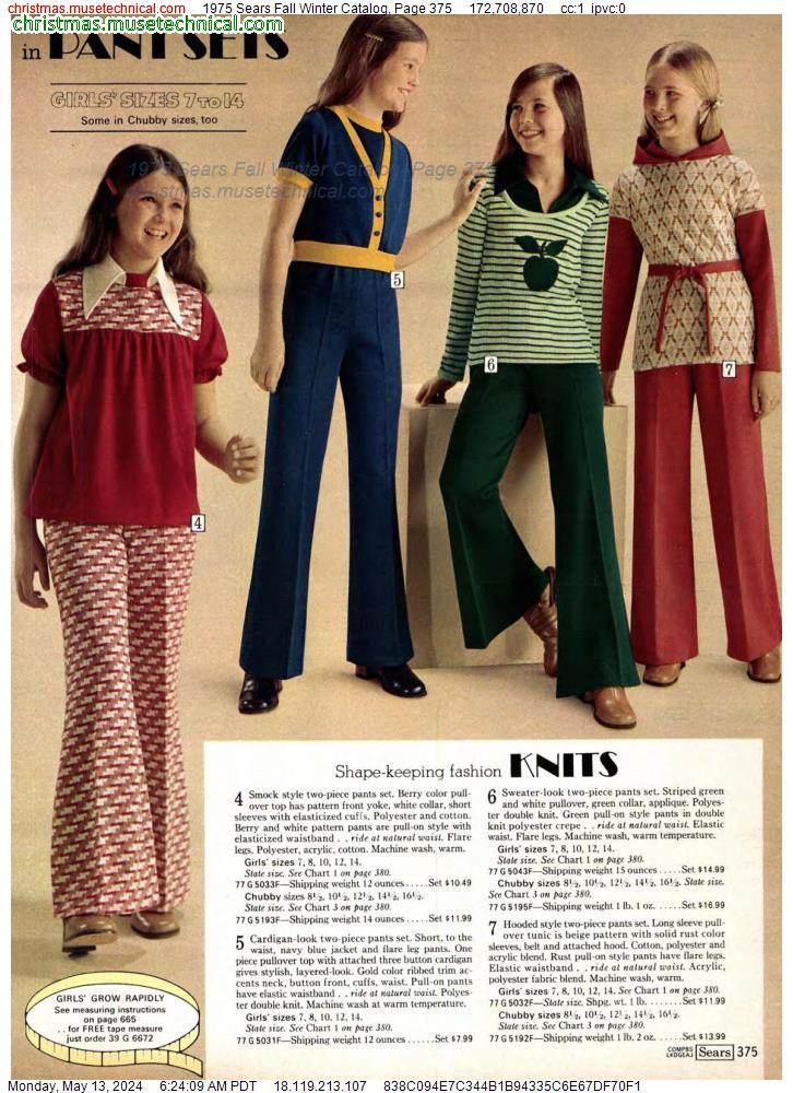 1975 Sears Fall Winter Catalog, Page 375