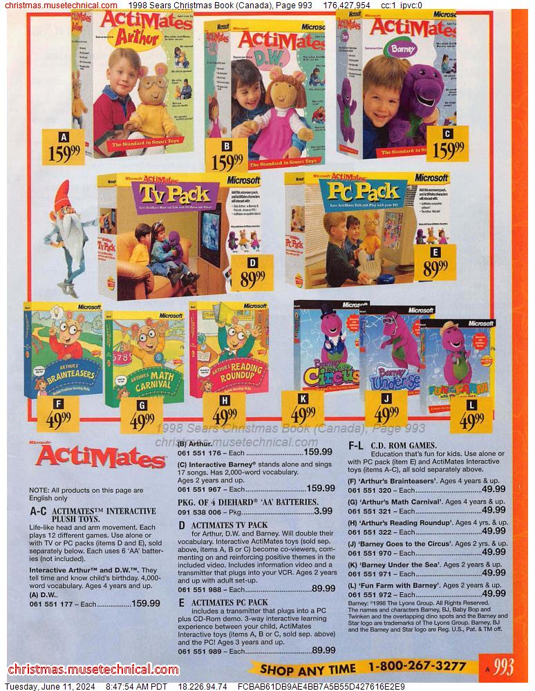 1998 Sears Christmas Book (Canada), Page 993