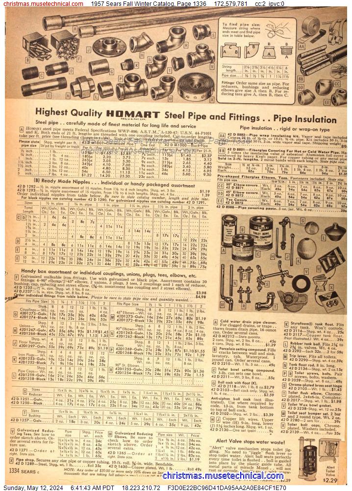1957 Sears Fall Winter Catalog, Page 1336