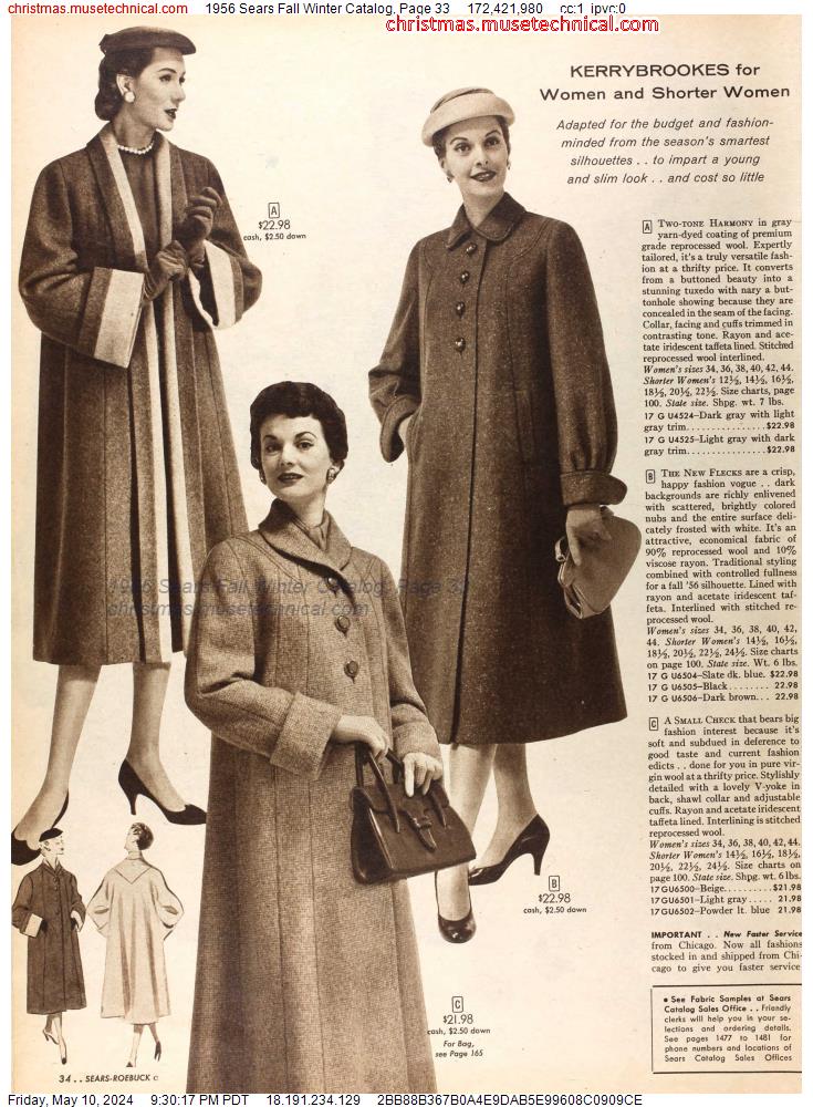 1956 Sears Fall Winter Catalog, Page 33
