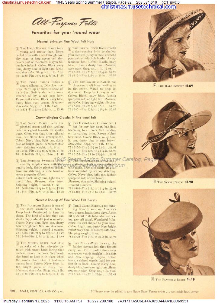 1945 Sears Spring Summer Catalog, Page 82