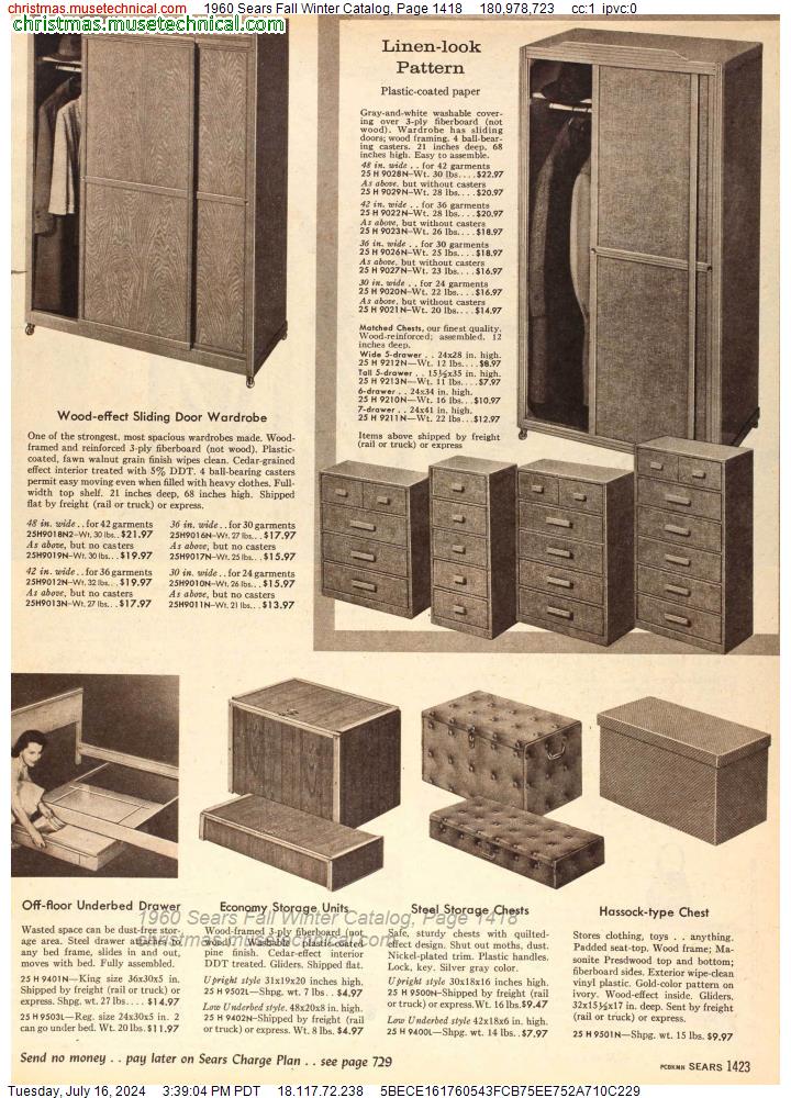 1960 Sears Fall Winter Catalog, Page 1418