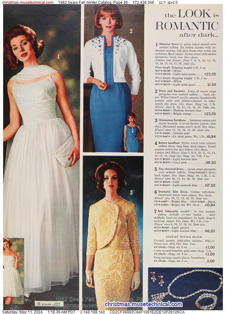 1962 Sears Fall Winter Catalog, Page 36