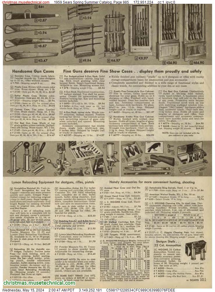 1959 Sears Spring Summer Catalog, Page 985
